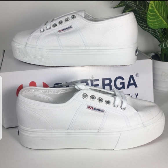 Superga NWT NIB 2790 platform shoes in white! - Picture 5 of 8